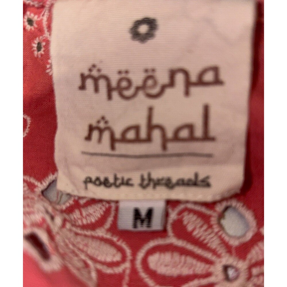Meena Mahal Embroidered Pink Mini Dress/Tunic Medium - Picture 4 of 5